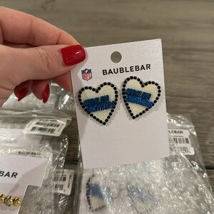 ALL 3 Baublebar Panthers NFL Earrings & Bracelets